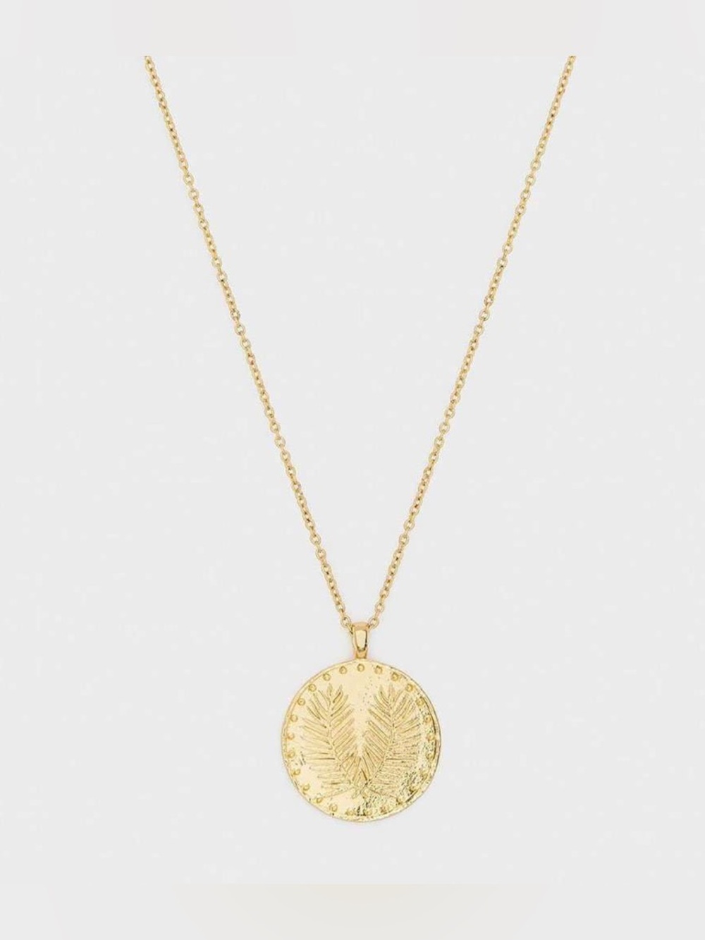 Gorjana Gold Palm Leaf Coin Pendant Necklace